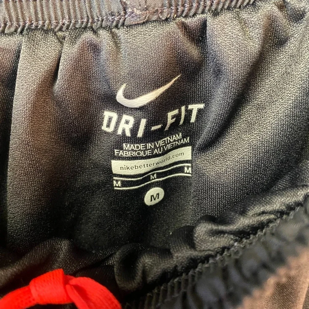 Nike Dri-FIT Running Shorts Size M Black Multicolor Trim Elastic Waist